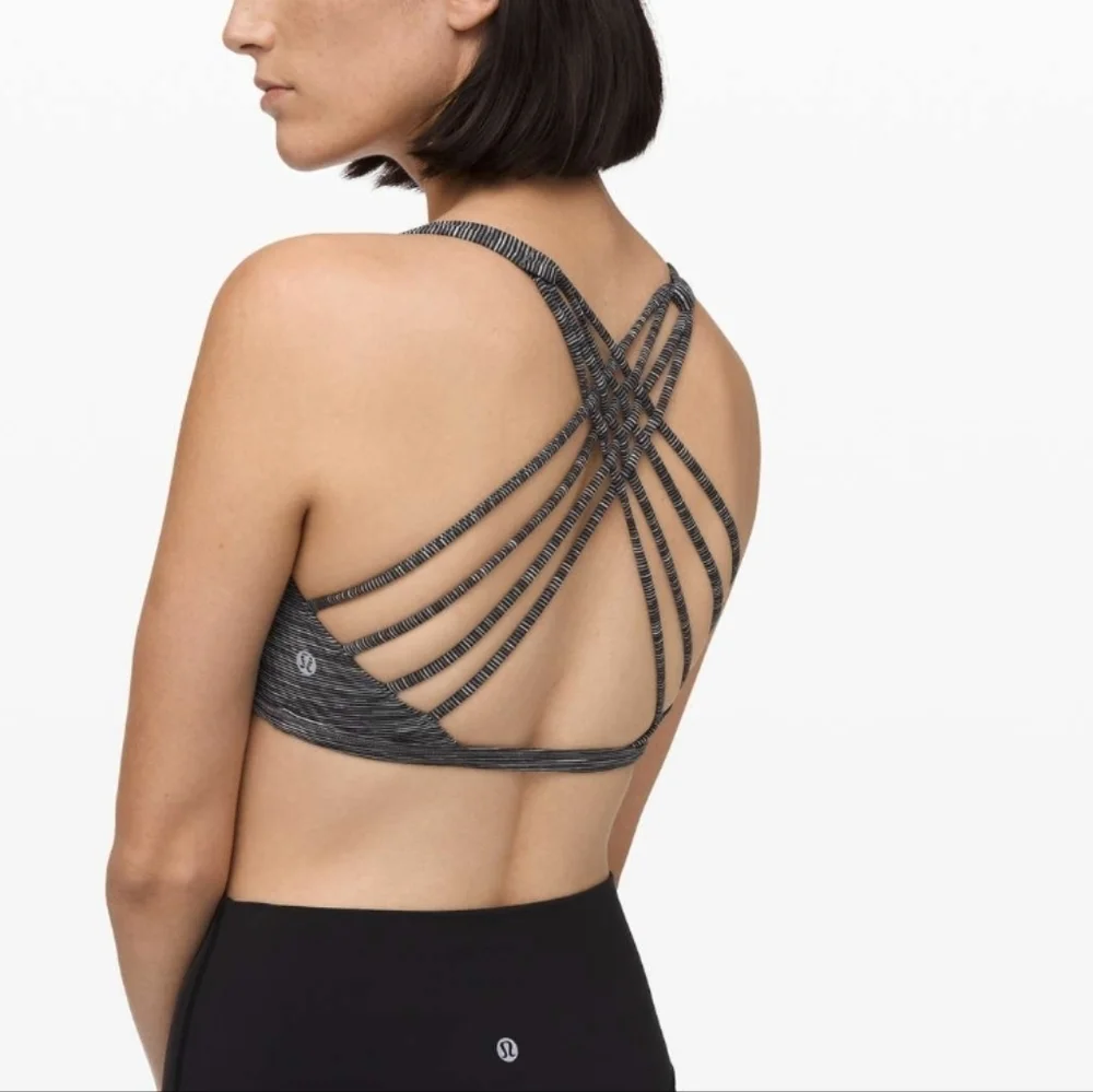 LULULEMON Free To Be Bra (Wild) Wee Are From Space Dark Carbon Ice Grey Size 4 - Picture 1 of 9